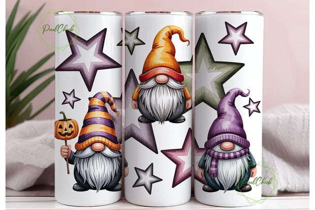 Halloween Gnomes 20oz Tumbler Wrap Sublimation PixelChick 
