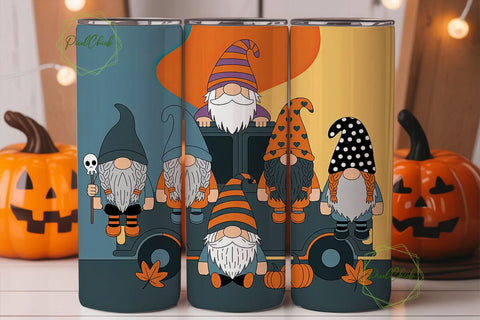 Halloween Gnomes 20oz Tumbler Wrap Sublimation PixelChick 