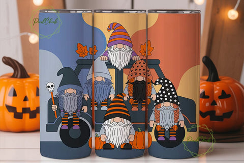 Halloween Gnomes 20oz Tumbler Wrap Sublimation PixelChick 