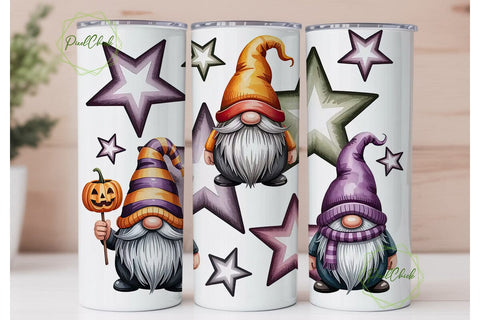 Halloween Gnomes 20oz Tumbler Wrap Sublimation PixelChick 
