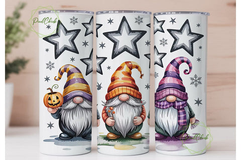 Halloween Gnomes 20oz Tumbler Wrap Sublimation PixelChick 