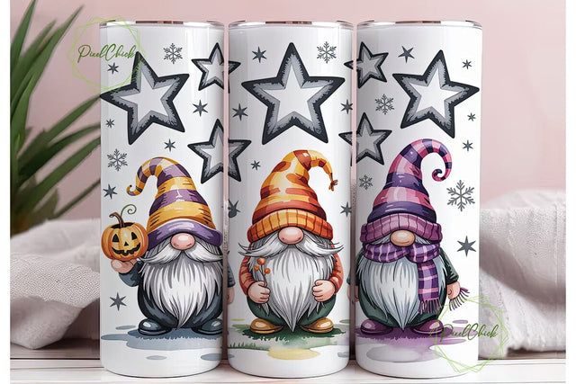 Halloween Gnomes 20oz Tumbler Wrap Sublimation PixelChick 