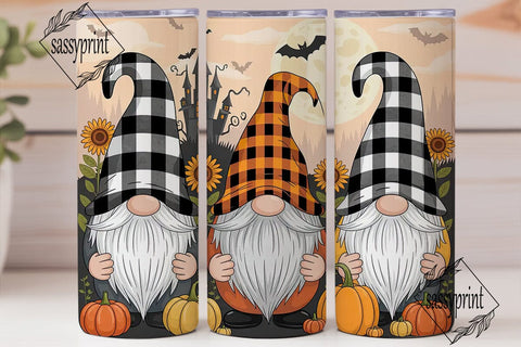 Halloween Gnomes 20oz Tumbler Wrap Sublimation sassyprint 