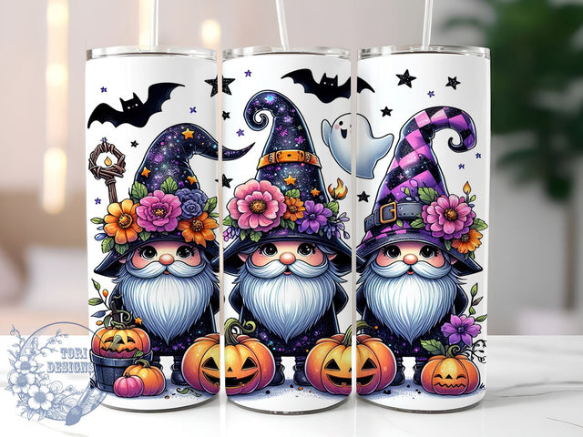 Halloween Gnomes, Gnome Tumbler, Sublimation PNG, 20 oz Tumbler, Spooky Gnome, Fall Decor, Halloween Drinkware, Festive Design Sublimation ToriDesigns 