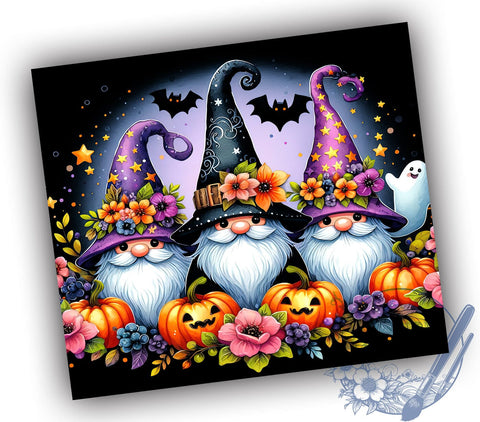 Halloween Gnomes, Gnome Tumbler, Sublimation PNG, 20 oz Tumbler, Spooky Gnome, Fall Decor, Halloween Drinkware, Festive Design Sublimation ToriDesigns 