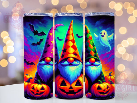 Halloween Gnomes, Spooky Design, Pumpkin Tumbler, PNG Wrap, Sublimation Art, Fall Decor, Gnome Gifts, Halloween Drinkware Sublimation SvggirlplusArt 