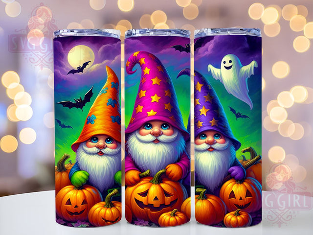 Halloween Gnomes, Spooky Design, Pumpkin Tumbler, PNG Wrap, Sublimation Art, Fall Decor, Gnome Gifts, Halloween Drinkware Sublimation SvggirlplusArt 