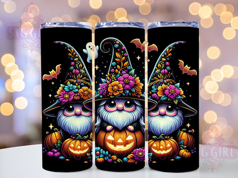 Halloween Gnomes, Spooky Gnomes, Tumbler Wrap, 20 oz Tumbler, PNG Sublimation, Halloween Design, Cute Gnomes, Fall Decor Sublimation SvggirlplusArt 