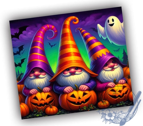 Halloween Gnomes, Spooky Pumpkin, Tumbler Design, Sublimation PNG, Fall Decor, Cute Halloween Gift, Festive Drinkware, Gnome Lover Sublimation ToriDesigns 