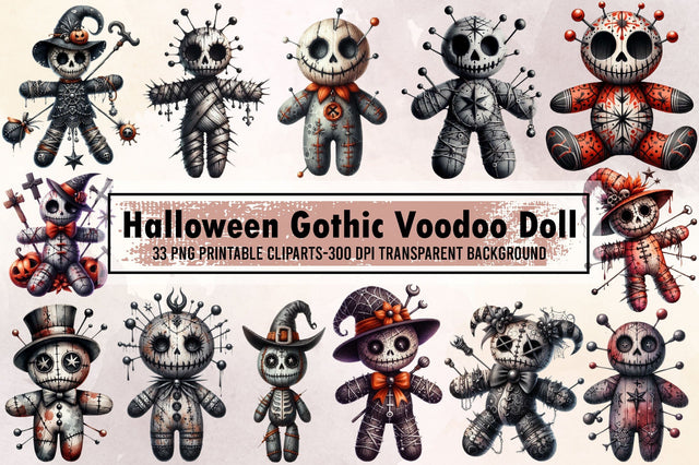 Halloween Gothic Voodoo Doll Sublimation designartist 