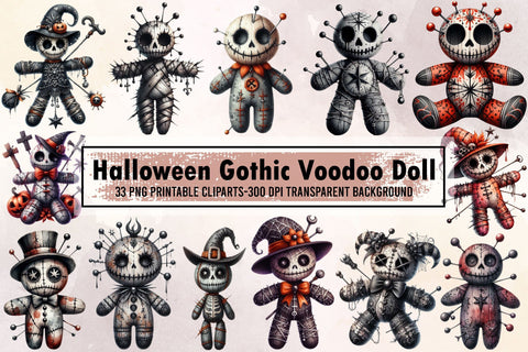 Halloween Gothic Voodoo Doll Sublimation designartist 