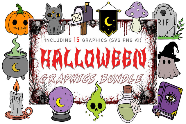 Halloween Graphics Bundle SVG Prasetya Letter 