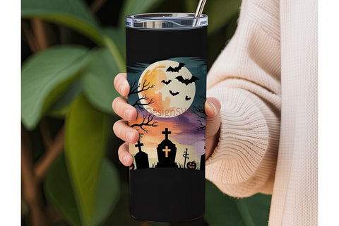 Halloween Graveyard 20oz Tumbler Wrap Sublimation DesignSVG 
