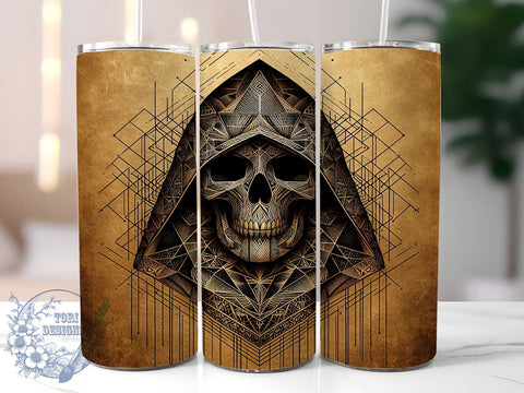 Halloween Grim Reaper 20oz Skinny Tumbler, Halloween Tumbler Png, Straight & Tapered Tumbler Wrap, Instant Digital Download Sublimation ToriDesigns 