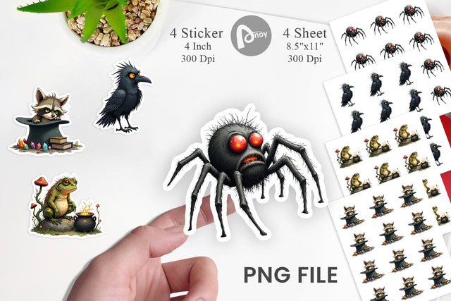 Halloween Grumpy Critters Sticker Sublimation artnoy 