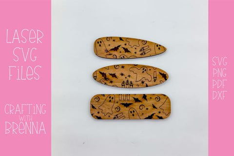 Halloween Hair Clip Bundle Laser SVG File SVG Crafting With Brenna 