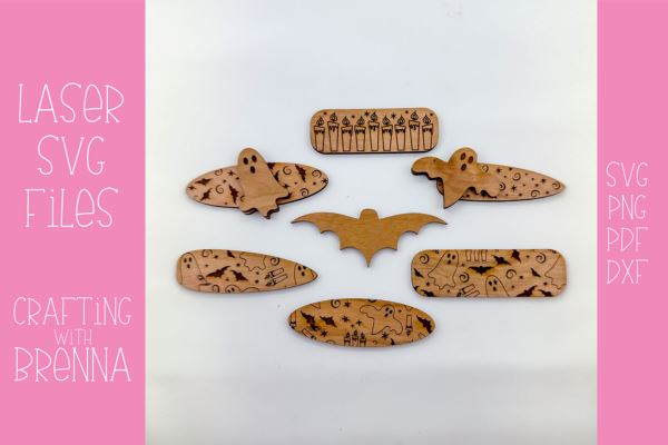 Halloween Hair Clip Bundle Laser SVG File SVG Crafting With Brenna 