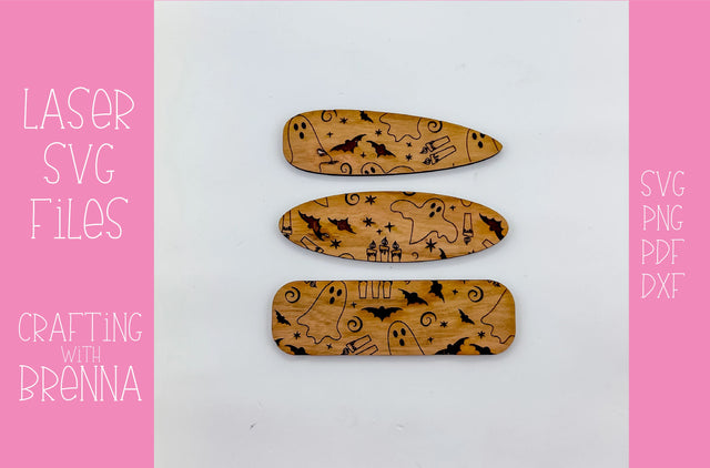 Halloween Hair Clip Laser SVG File SVG Crafting With Brenna 