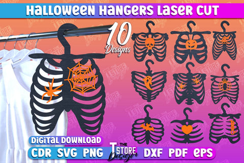Halloween Hangers Laser Cut Bundle | Skeleton | Bones | Halloween Design | CNC Files SVG The T Store Design 