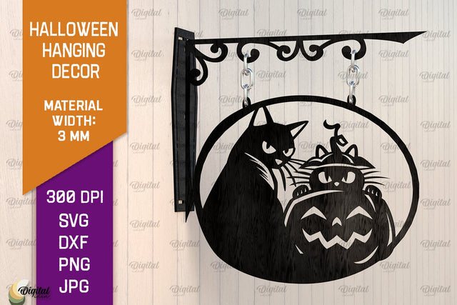 Halloween Hanging Decor Laser Cut. Spooky Halloween SVG SVG Evgenyia Guschina 