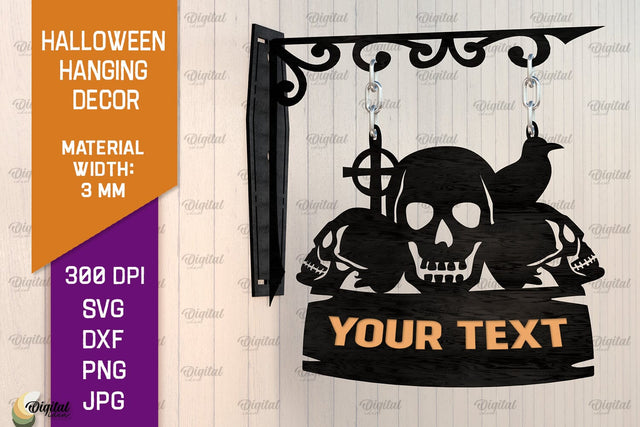 Halloween Hanging Decor Laser Cut. Spooky Halloween SVG SVG Evgenyia Guschina 