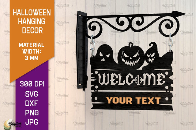 Halloween Hanging Decor Laser Cut. Spooky Halloween SVG SVG Evgenyia Guschina 