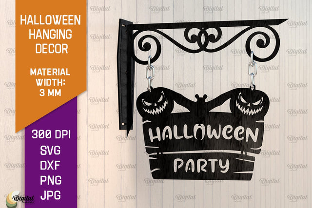 Halloween Hanging Decor Laser Cut. Spooky Halloween SVG SVG Evgenyia Guschina 