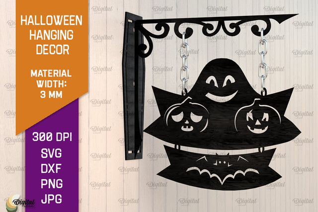 Halloween Hanging Decor Laser Cut. Spooky Halloween SVG SVG Evgenyia Guschina 