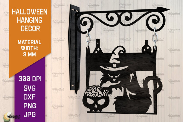 Halloween Hanging Decor Laser Cut. Spooky Halloween SVG SVG Evgenyia Guschina 