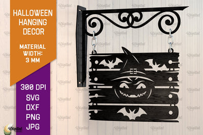 Halloween Hanging Decor Laser Cut. Spooky Halloween SVG SVG Evgenyia Guschina 