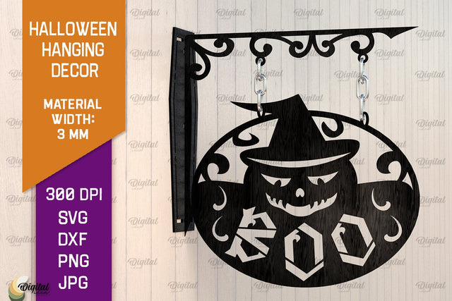 Halloween Hanging Decor Laser Cut. Spooky Halloween SVG SVG Evgenyia Guschina 