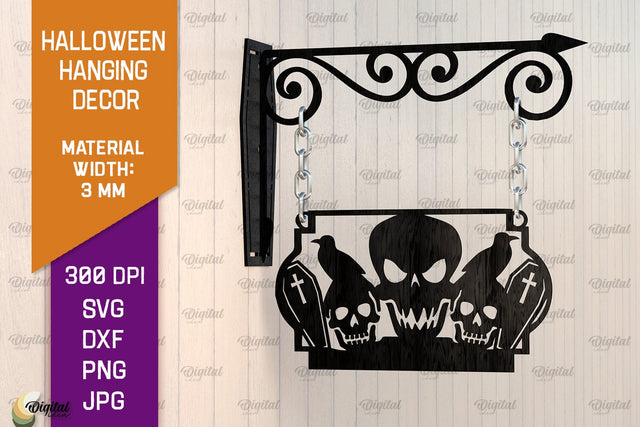 Halloween Hanging Decor Laser Cut. Spooky Halloween SVG SVG Evgenyia Guschina 