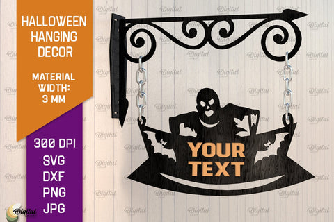 Halloween Hanging Decors Laser Cut Bundle. Spooky Halloween SVG Evgenyia Guschina 