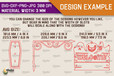 Halloween Hanging Decors Laser Cut Bundle. Spooky Halloween SVG Evgenyia Guschina 