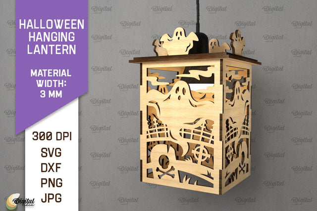 Halloween Hanging Lantern Laser Cut. Halloween Decor SVG SVG Evgenyia Guschina 