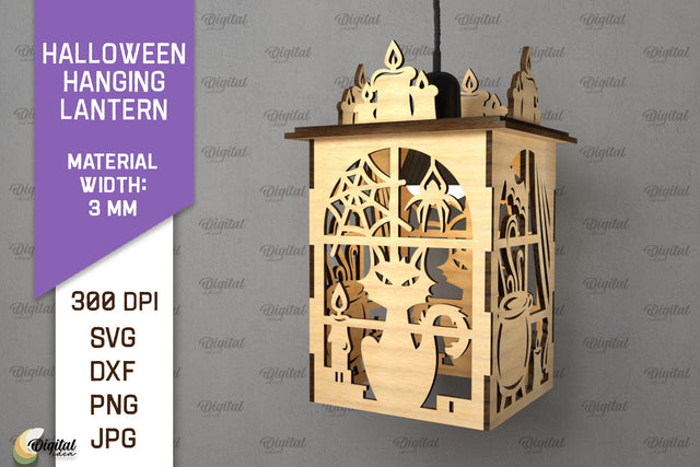 Halloween Hanging Lantern Laser Cut. Halloween Decor SVG SVG Evgenyia Guschina 