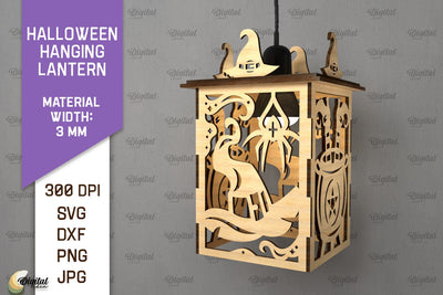 Halloween Hanging Lantern Laser Cut. Halloween Decor SVG SVG Evgenyia Guschina 
