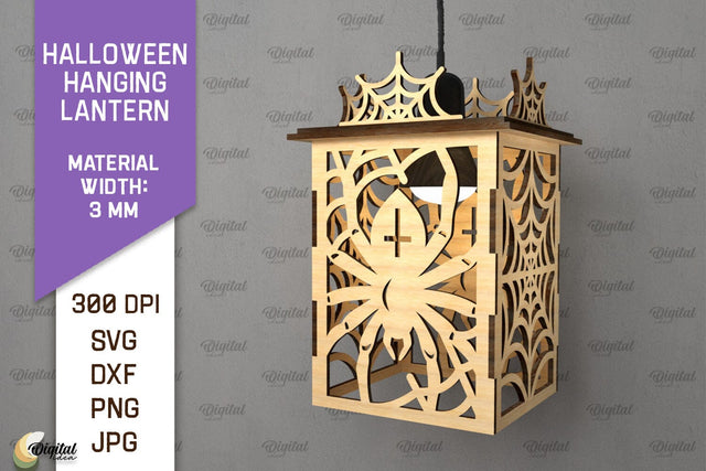 Halloween Hanging Lantern Laser Cut. Halloween Decor SVG SVG Evgenyia Guschina 
