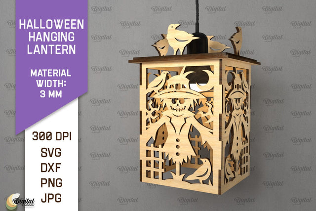 Halloween Hanging Lantern Laser Cut. Halloween Decor SVG SVG Evgenyia Guschina 