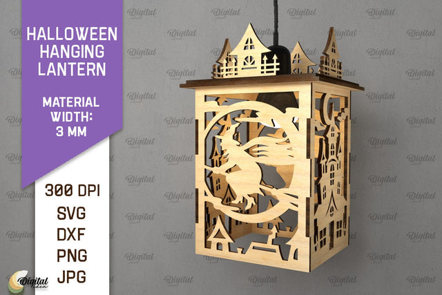 Halloween Hanging Lantern Laser Cut. Halloween Decor SVG SVG Evgenyia Guschina 