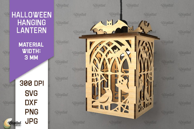 Halloween Hanging Lantern Laser Cut. Halloween Decor SVG SVG Evgenyia Guschina 