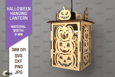 Halloween Hanging Lanterns Laser Cut Bundle. Halloween Decor SVG Evgenyia Guschina 