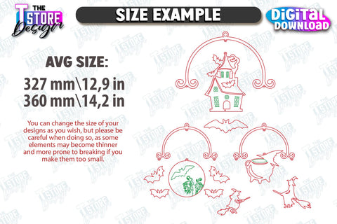 Halloween Hanging Mobile Laser Cut Bundle | Seasonal Home Décor Idea | Halloween Decoration | CNC Files SVG The T Store Design 