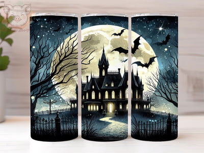 Halloween Haunted Castle 20oz Tumbler Png, Straight & Tapered Tumbler Png, Halloween Tumbler Png, Digital Download PNG Sublimation Lara' s Designs 