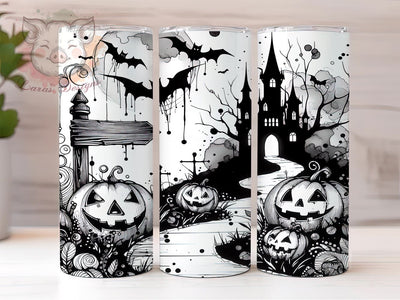 Halloween Haunted House 20oz Tumbler Png, Straight & Tapered Tumbler Png, Creepy House Tumbler Png, Digital Download PNG Sublimation Lara' s Designs 