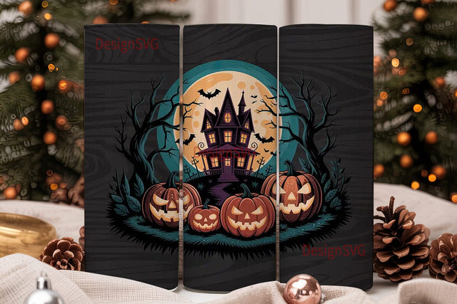 Halloween Haunted House 20oz Tumbler Sublimation DesignSVG 