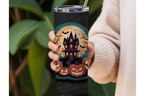 Halloween Haunted House 20oz Tumbler Sublimation DesignSVG 