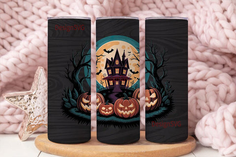 Halloween Haunted House 20oz Tumbler Sublimation DesignSVG 