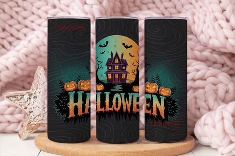 Halloween Haunted House 20oz Tumbler Sublimation DesignSVG 