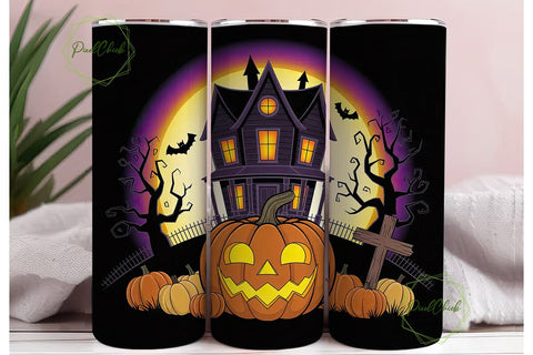 Halloween Haunted House 20oz Tumbler Sublimation PixelChick 